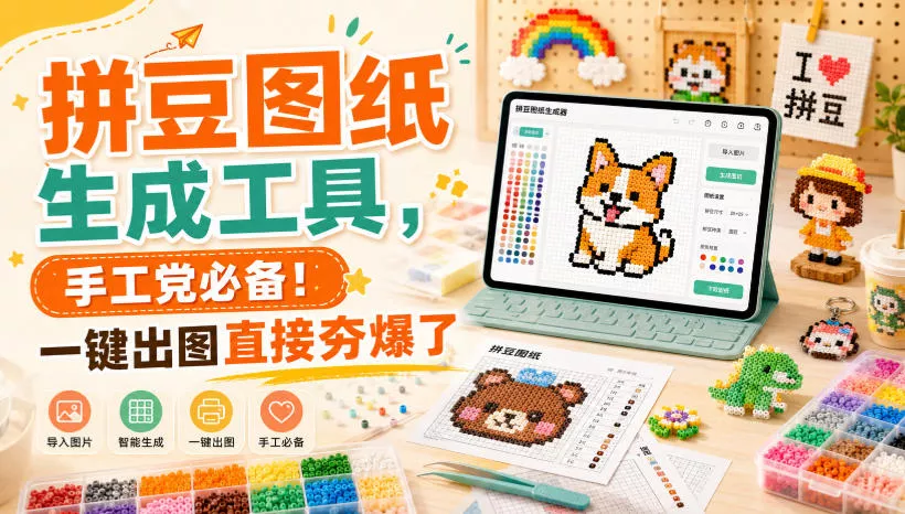 拼豆图纸生成工具，手工党必备！一键出图直接夯爆了兼职项目|网络创业|Ai项目| 网赚项目 | 网络创业 | AI 实战 | 副业兼职找项目_兼职创业_自媒体创业_流量变现