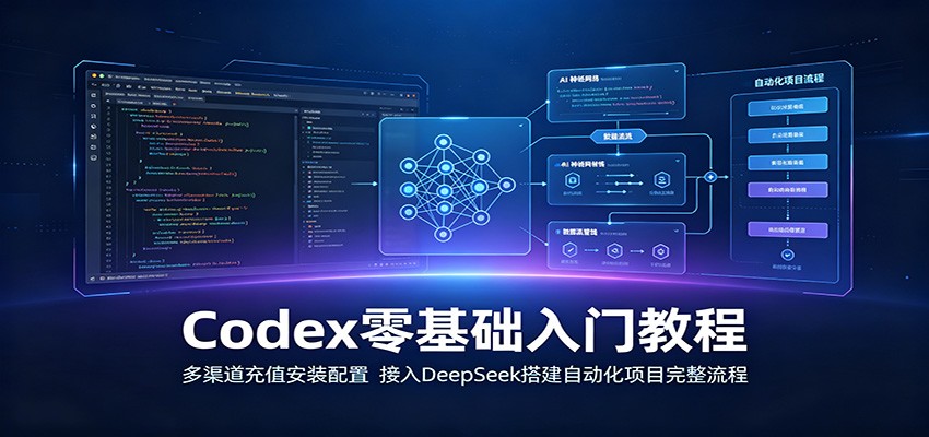 Codex零基础入门教程:多渠道充值安装配置,接入DeepSeek搭建自动化项目完整流程兼职项目|网络创业|Ai项目| 网赚项目 | 网络创业 | AI 实战 | 副业兼职找项目_兼职创业_自媒体创业_流量变现