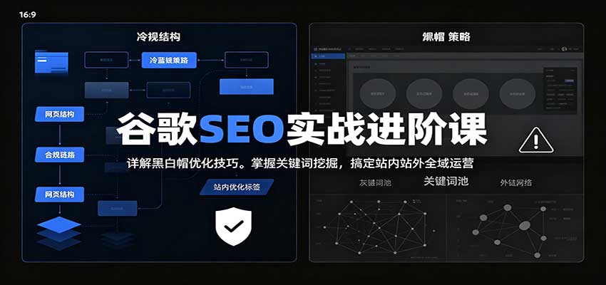 2026谷歌SEO实战进阶课：详解黑白帽优化技巧，掌握关键词挖掘，搞定站内站外全域运营兼职项目|网络创业|Ai项目| 网赚项目 | 网络创业 | AI 实战 | 副业兼职找项目_兼职创业_自媒体创业_流量变现