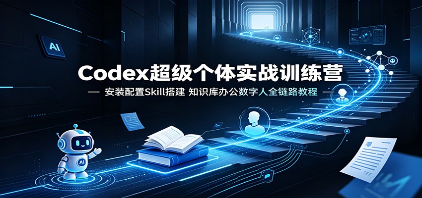 Codex超级个体实战训练营:安装配置Skill搭建,知识库办公数字人全链路教程兼职项目|网络创业|Ai项目| 网赚项目 | 网络创业 | AI 实战 | 副业兼职找项目_兼职创业_自媒体创业_流量变现
