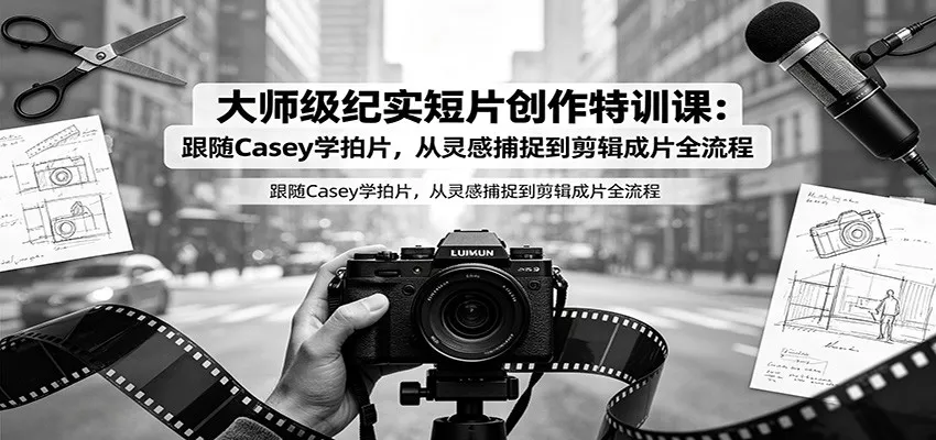 大师级纪实短片创作特训课:跟随Casey学拍片,从灵感捕捉到剪辑成片全流程兼职项目|网络创业|Ai项目| 网赚项目 | 网络创业 | AI 实战 | 副业兼职找项目_兼职创业_自媒体创业_流量变现
