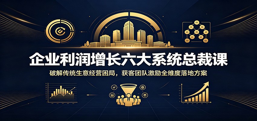 企业利润增长六大系统总裁课：破解传统生意经营困局，获客团队激励全维度落地方案兼职项目|网络创业|Ai项目| 网赚项目 | 网络创业 | AI 实战 | 副业兼职找项目_兼职创业_自媒体创业_流量变现