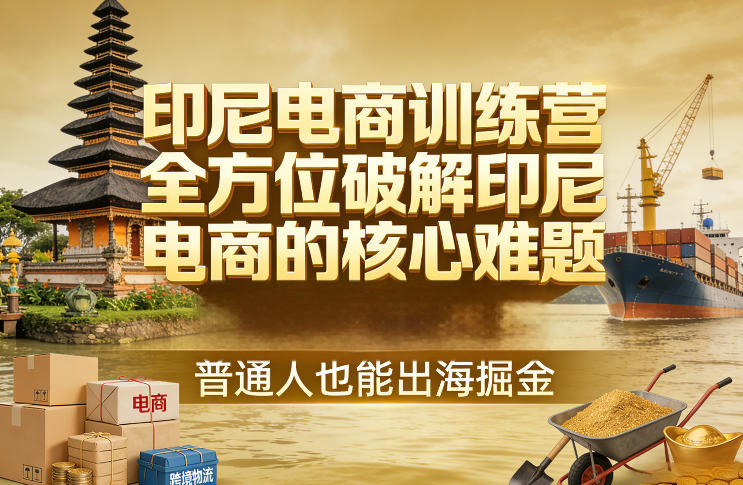 印尼电商训练营，全方位破解印尼电商的核心难题，普通人也能出海掘金兼职项目|网络创业|Ai项目| 网赚项目 | 网络创业 | AI 实战 | 副业兼职找项目_兼职创业_自媒体创业_流量变现