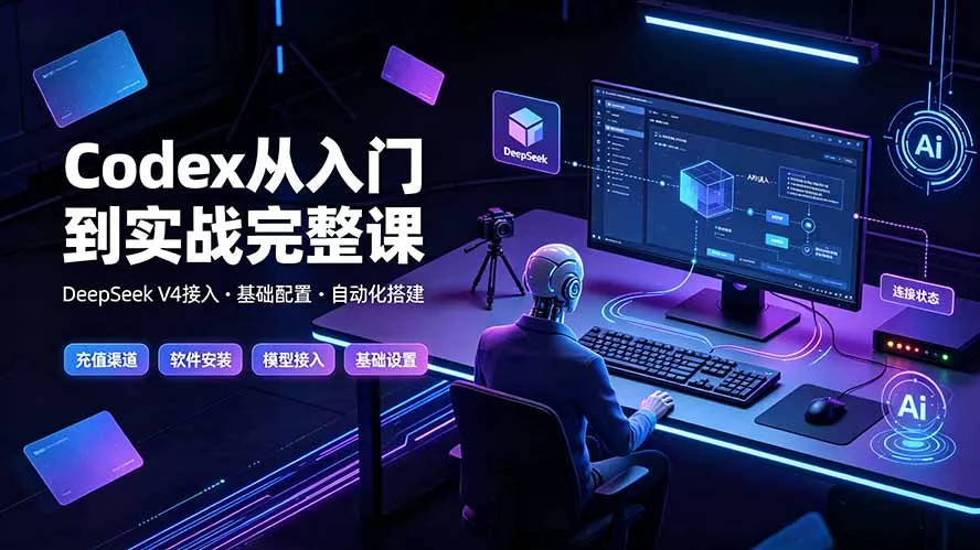 Codex从入门到实战完整课|充值·安装·接入DeepSeek,记忆·插件·Skill·CLI·MCP全拆解兼职项目|网络创业|Ai项目| 网赚项目 | 网络创业 | AI 实战 | 副业兼职找项目_兼职创业_自媒体创业_流量变现