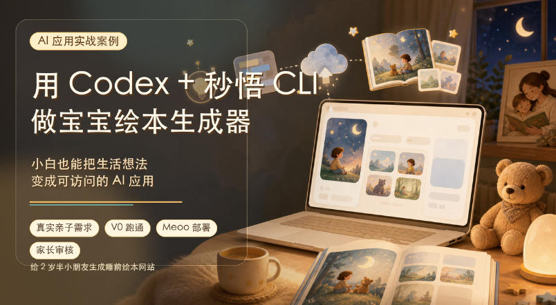 AI应用实战案例,用Codex+秒悟CLl做宝宝绘本生成器,小白也能把生活想法变成可访问的AI应用兼职项目|网络创业|Ai项目| 网赚项目 | 网络创业 | AI 实战 | 副业兼职找项目_兼职创业_自媒体创业_流量变现