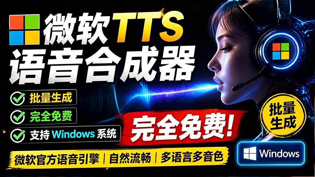 (19494期)微软 TTS 免费语音配音生成器,完全免费,支持多语音、多音色选择,Windows系统专用 TTS语音合成器 (19494期)微软 TTS 免费语音配音生成器,完全免费,支持多语音、多音色选择,Windows系统专用 TTS语音合成器