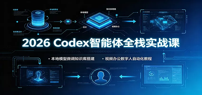 2026 Codex智能体全栈实战课:本地模型微调知识库搭建,视频办公数字人自动化教程兼职项目|网络创业|Ai项目| 网赚项目 | 网络创业 | AI 实战 | 副业兼职找项目_兼职创业_自媒体创业_流量变现