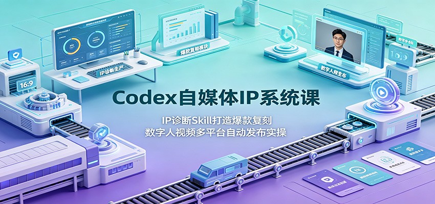 Codex自媒体IP系统课:IP诊断Skill打造爆款复刻,数字人视频多平台自动发布实操兼职项目|网络创业|Ai项目| 网赚项目 | 网络创业 | AI 实战 | 副业兼职找项目_兼职创业_自媒体创业_流量变现