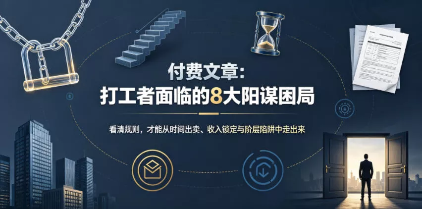 付费文章:打工者面临的8大阳谋困局兼职项目|网络创业|Ai项目| 网赚项目 | 网络创业 | AI 实战 | 副业兼职找项目_兼职创业_自媒体创业_流量变现