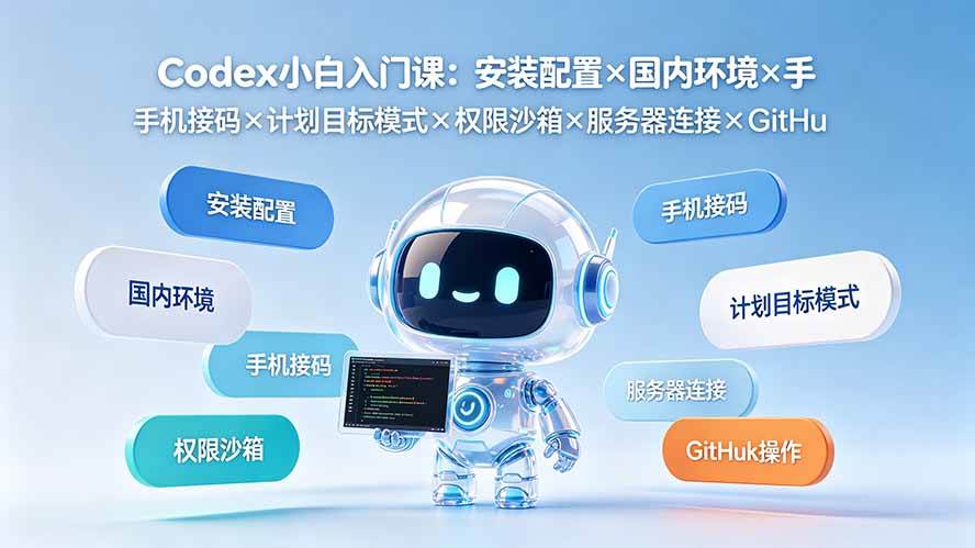 (19402期)Codex小白入门课:安装配置×国内环境×手机接码×计划目标模式×权限沙箱×服务器连接×GitHub操作兼职项目|网络创业|Ai项目| 网赚项目 | 网络创业 | AI 实战 | 副业兼职找项目_兼职创业_自媒体创业_流量变现