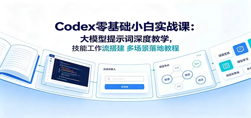 Codex零基础小白实战课:大模型提示词深度教学,技能工作流搭建多场景落地教程兼职项目|网络创业|Ai项目| 网赚项目 | 网络创业 | AI 实战 | 副业兼职找项目_兼职创业_自媒体创业_流量变现