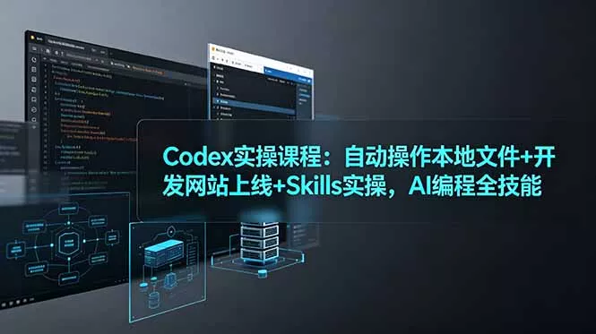Codex实操课程：自动操作本地文件+开发网站上线+Skills实操，AI编程全技能兼职项目|网络创业|Ai项目| 网赚项目 | 网络创业 | AI 实战 | 副业兼职找项目_兼职创业_自媒体创业_流量变现