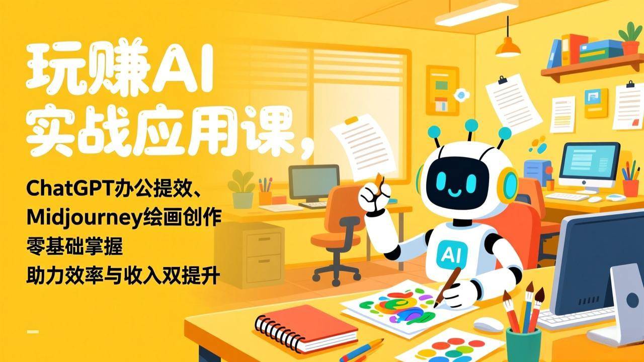 (17295期)玩赚AI实战应用课,ChatGPT办公提效、Midjourney绘画创作,零基础掌握,助力效率与收入双提升兼职项目|网络创业|Ai项目| 网赚项目 | 网络创业 | AI 实战 | 副业兼职找项目_兼职创业_自媒体创业_流量变现