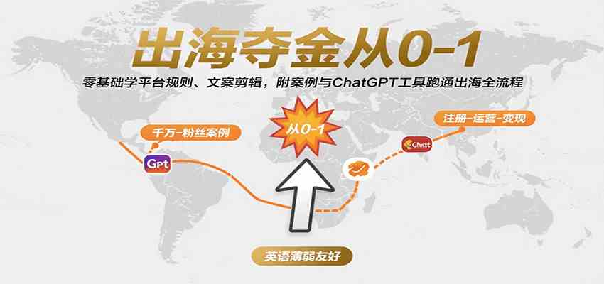 出海夺金从0-1:零基础学平台规则、文案剪辑,附案例与ChatGPT工具跑通出海全流程兼职项目|网络创业|Ai项目| 网赚项目 | 网络创业 | AI 实战 | 副业兼职找项目_兼职创业_自媒体创业_流量变现