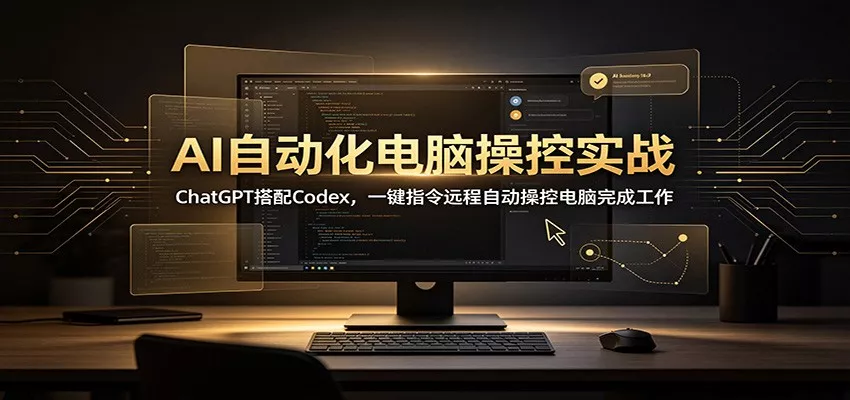AI自动化电脑操控实战：ChatGPT搭配Codex，一键指令远程自动操控电脑完成工作兼职项目|网络创业|Ai项目| 网赚项目 | 网络创业 | AI 实战 | 副业兼职找项目_兼职创业_自媒体创业_流量变现