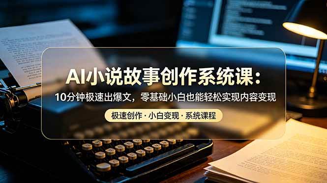 （19053期）AI小说故事创作系统课：10分钟极速出爆文，零基础小白也能轻松实现内容变现兼职项目|网络创业|Ai项目| 网赚项目 | 网络创业 | AI 实战 | 副业兼职找项目_兼职创业_自媒体创业_流量变现