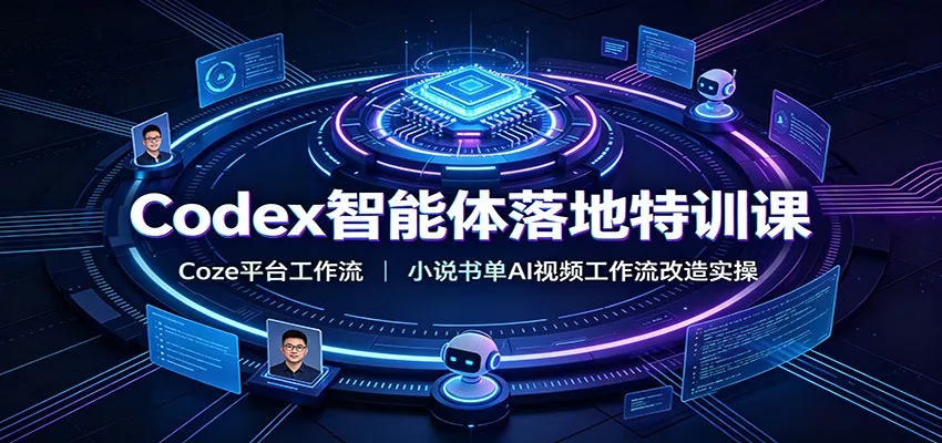 Codex智能体落地特训课:Coze平台工作流,小说书单AI视频工作流改造实操兼职项目|网络创业|Ai项目| 网赚项目 | 网络创业 | AI 实战 | 副业兼职找项目_兼职创业_自媒体创业_流量变现