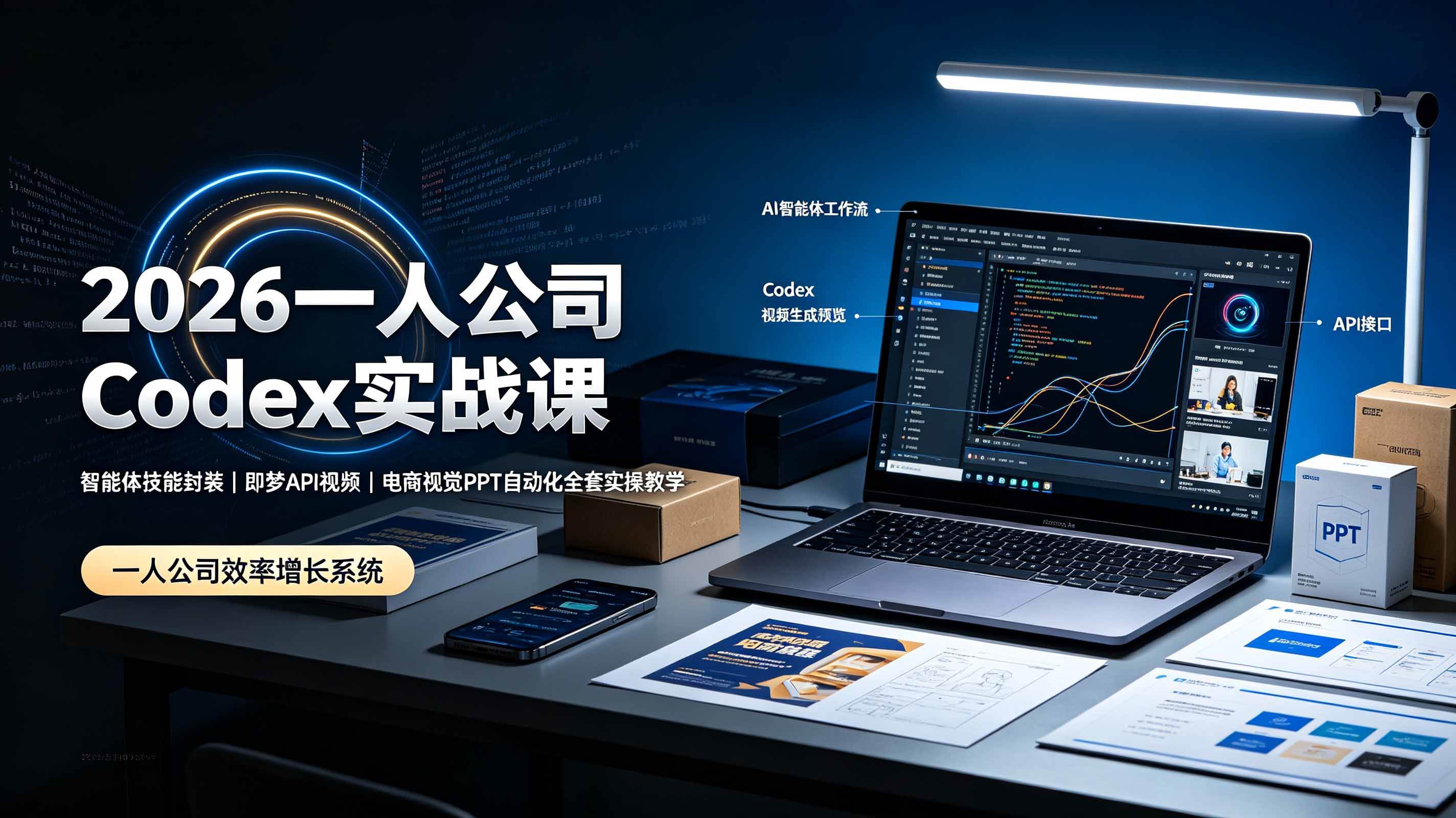 (19503期)2026一人公司Codex实战课◆智能体技能封装|即梦API视频|电商视觉PPT自动化全套实操教学兼职项目|网络创业|Ai项目| 网赚项目 | 网络创业 | AI 实战 | 副业兼职找项目_兼职创业_自媒体创业_流量变现