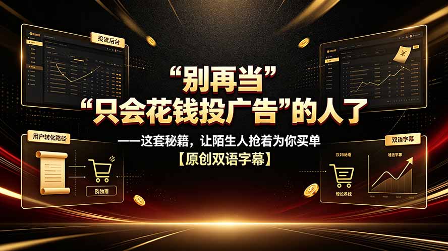 别再当“只会花钱投广告”的人了——这套秘籍,让陌生人抢着为你买单【原创双语字幕】兼职项目|网络创业|Ai项目| 网赚项目 | 网络创业 | AI 实战 | 副业兼职找项目_兼职创业_自媒体创业_流量变现