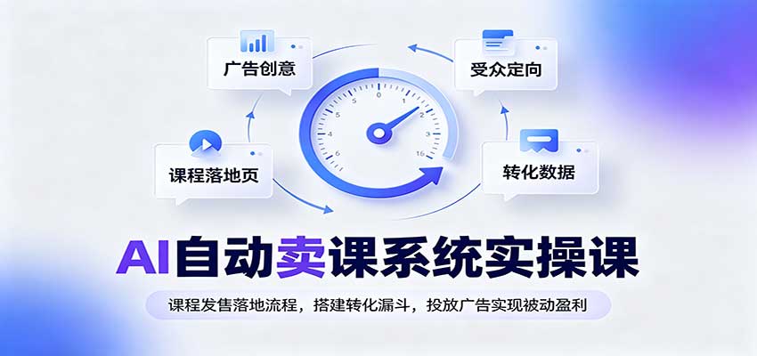 AI自动卖课系统实操课：课程发售落地流程，搭建转化漏斗，投放广告实现被动盈利兼职项目|网络创业|Ai项目| 网赚项目 | 网络创业 | AI 实战 | 副业兼职找项目_兼职创业_自媒体创业_流量变现
