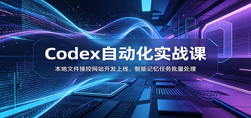 Codex自动化实战课：本地文件操控网站开发上线，智能记忆任务批量处理兼职项目|网络创业|Ai项目| 网赚项目 | 网络创业 | AI 实战 | 副业兼职找项目_兼职创业_自媒体创业_流量变现