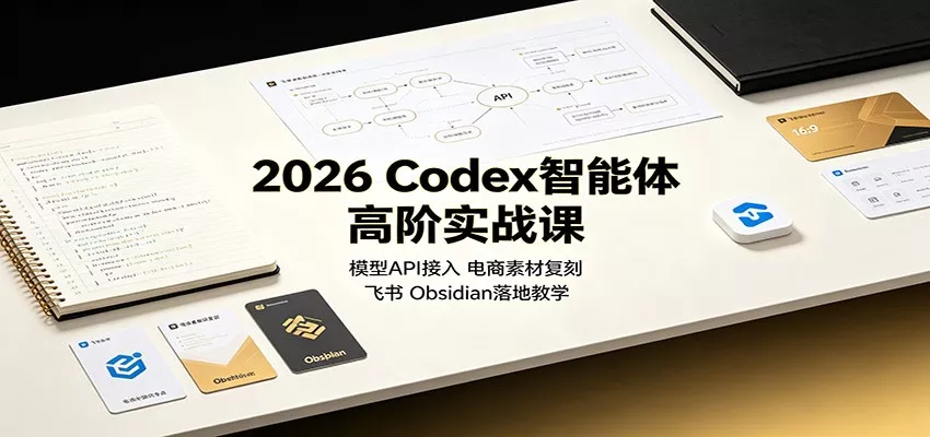 2026 Codex智能体高阶实战课：模型API接入，电商素材复刻，飞书Obsidian落地教学兼职项目|网络创业|Ai项目| 网赚项目 | 网络创业 | AI 实战 | 副业兼职找项目_兼职创业_自媒体创业_流量变现